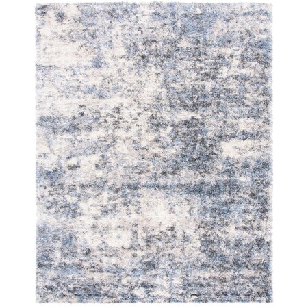 Safavieh 10 x 14 ft. Berber Shag 200 Power Loomed Rectangle Area Rug; Ivory & Blue BER274B-10